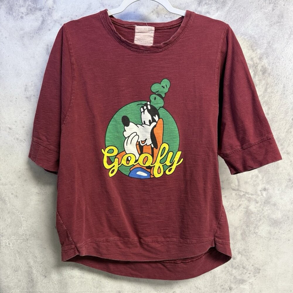 Vintage Goofy T Shirt Adult XL 24x24 Marron Red Disney School Bus Tee